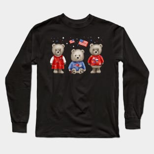 4th of July Teddy Bears outfit Long Sleeve T-Shirt